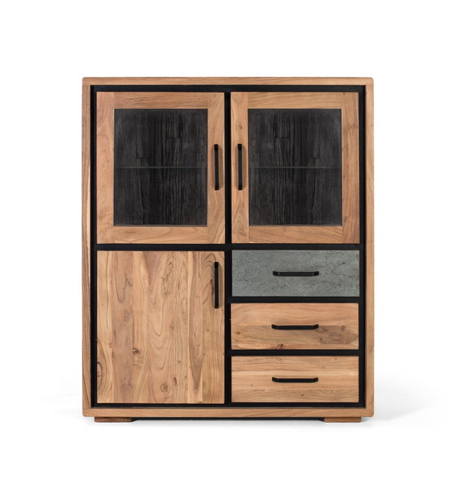 GINER Y COLOMER Aparador de madera de acacia con luces LED